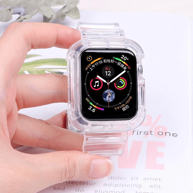 Transparent Sports Watch Band With Built In Case