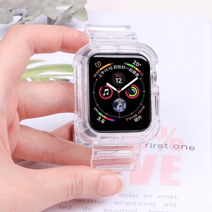 Transparent Sports Watch Band With Built In Case