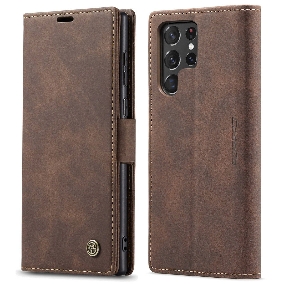 Slim Magnetic Leather Case For Samsung Galaxy Note Galaxy A81/Note 10 Lite / Coffee C013-SM-A81/Note10Lite-Coffee