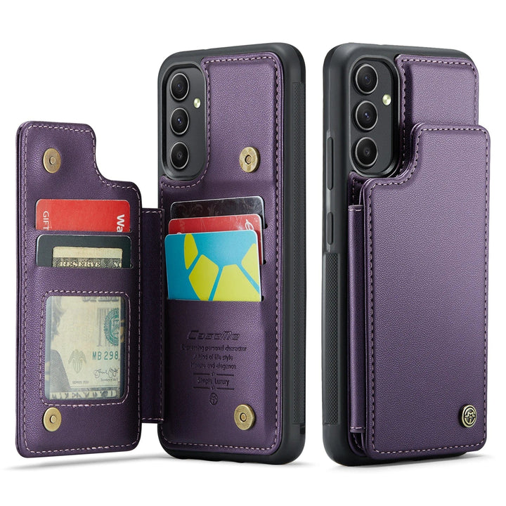 RFID Flip Leather Wallet Case For Samsung A Series