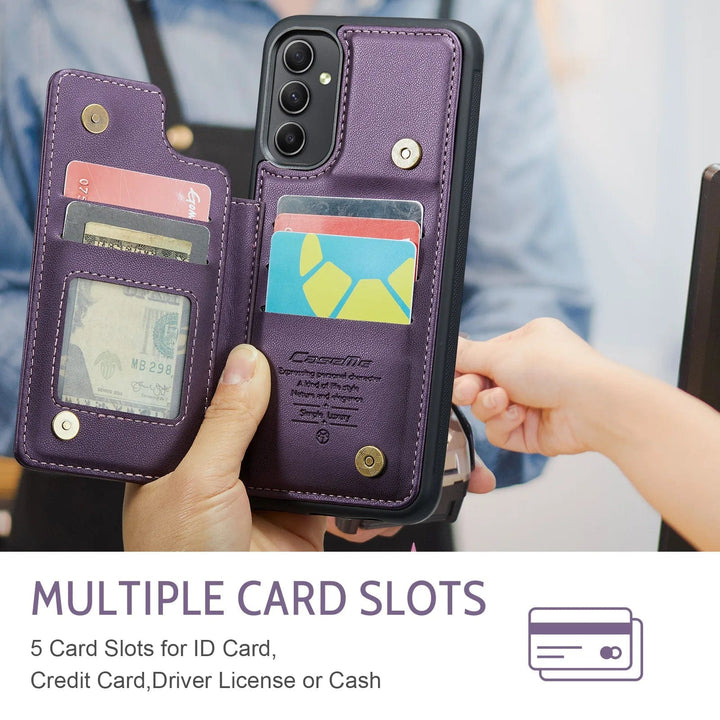 RFID Flip Leather Wallet Case For Samsung A Series