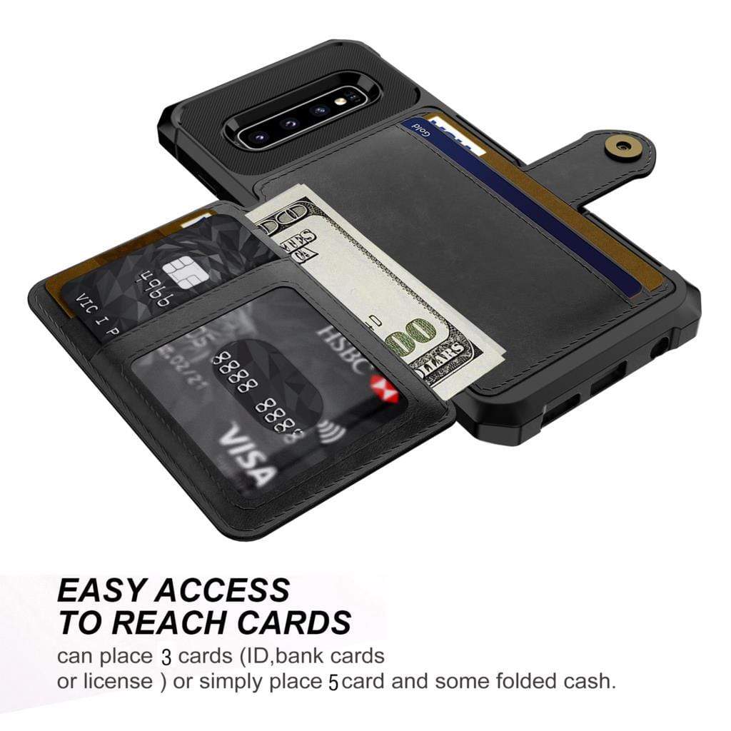 Magnetic Leather Wallet Case For Samsung Galaxy S
