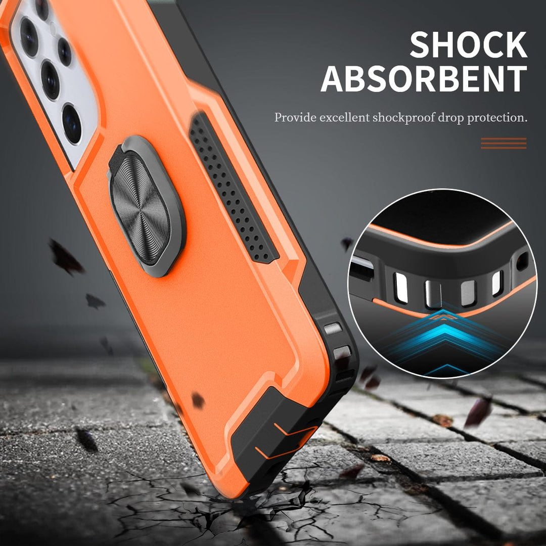 Heavy Duty Magnetic Case With Ring Grip For Samsung Galaxy
