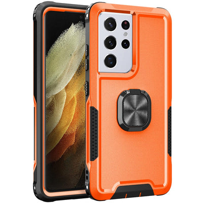 Heavy Duty Magnetic Case With Ring Grip For Samsung Galaxy Galaxy S23 / Orange
