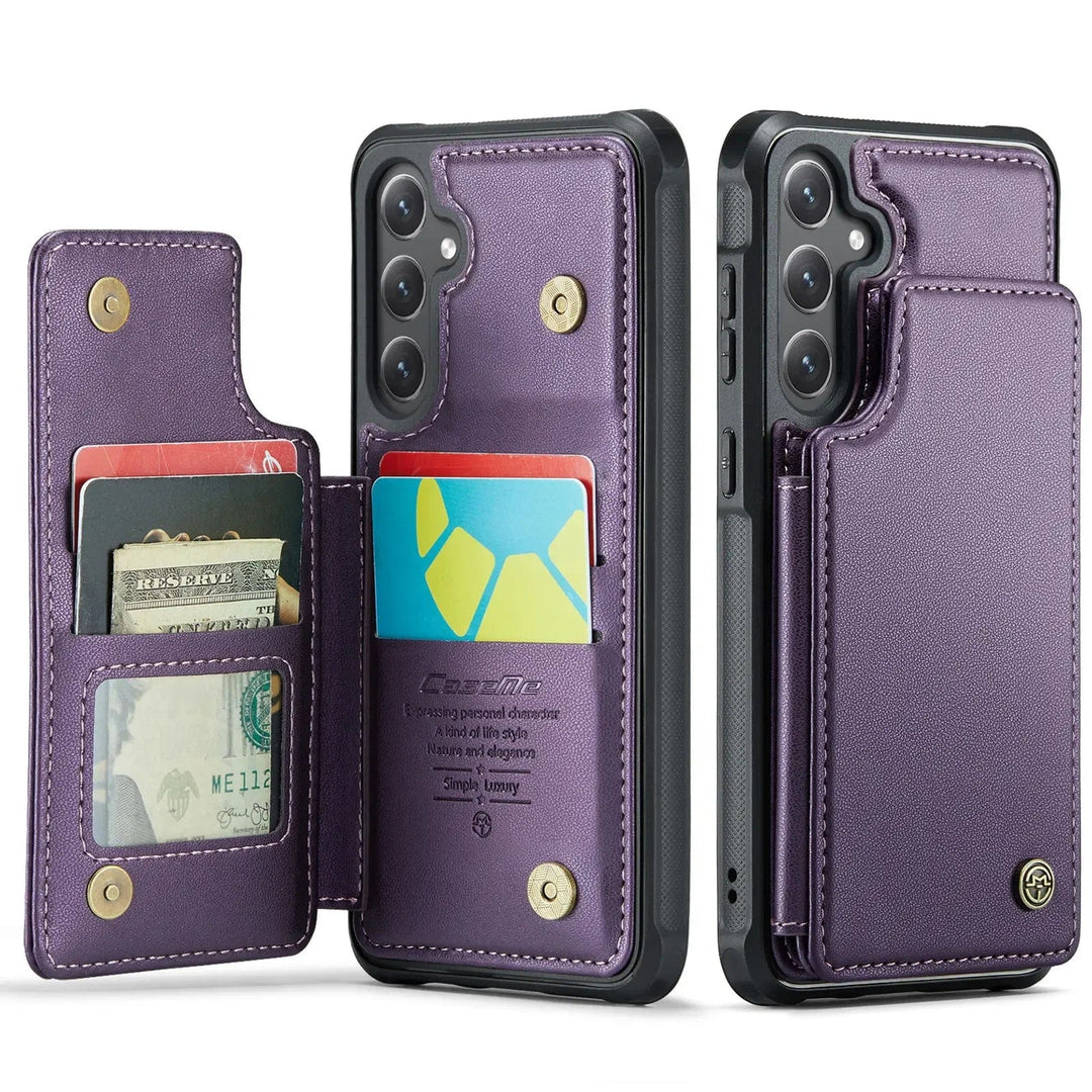 RFID Flip Leather Wallet Case For Samsung Galaxy Samsung Galaxy S20 / Purple CM20231114-01-Samsung S20-Purple
