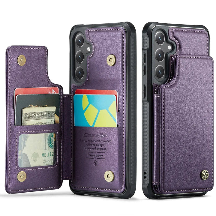 RFID Flip Leather Wallet Case For Samsung Galaxy Samsung Galaxy S20 / Purple CM20231114-01-Samsung S20-Purple