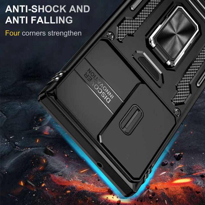 Magnetic Case With Kickstand & Camera Cover For Samsung S Series