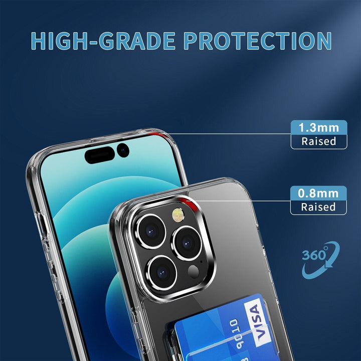 Clear Shockproof Phone Case with Cardholder