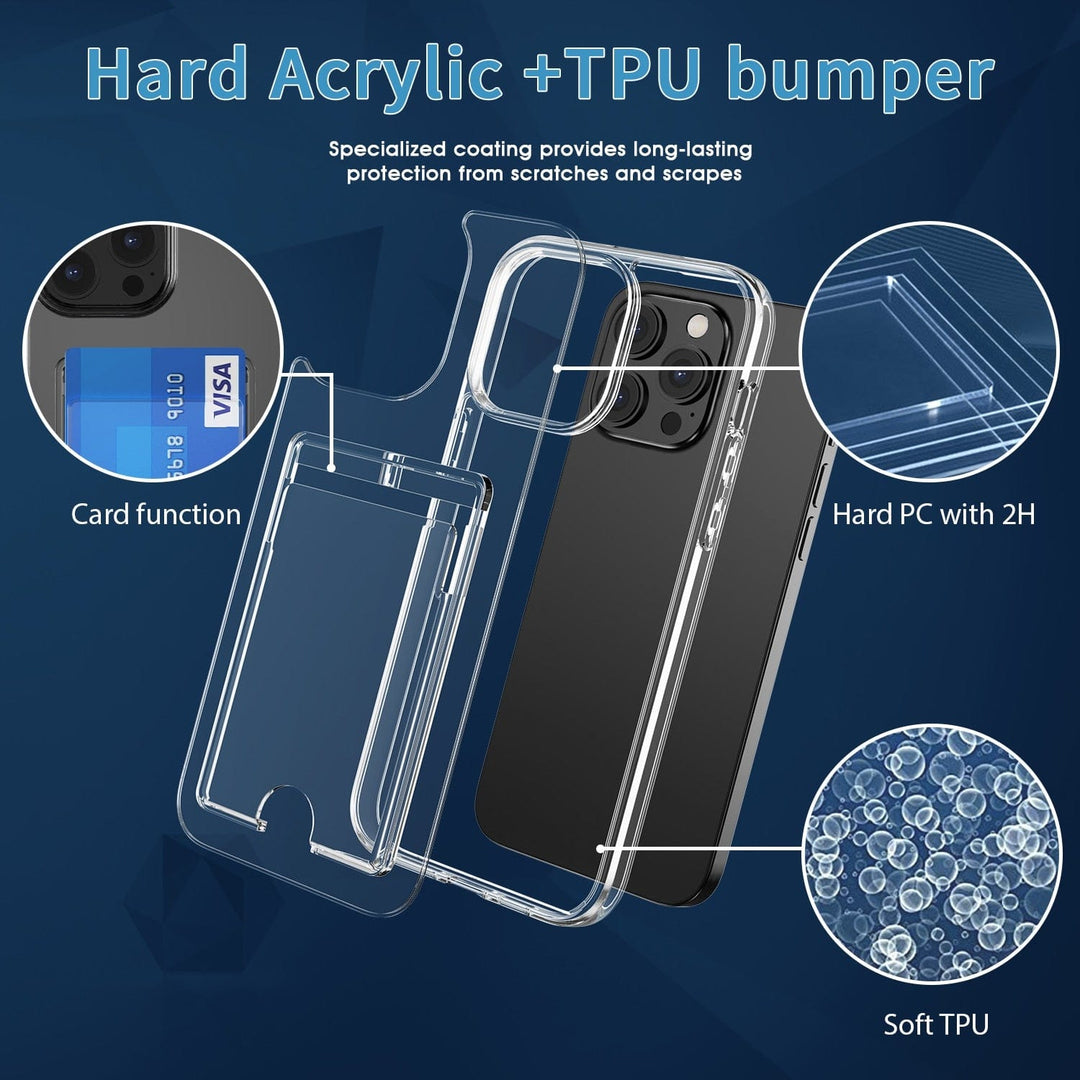 Clear Shockproof Phone Case with Cardholder