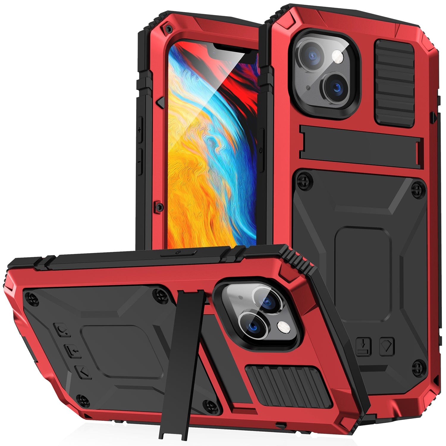 Rugged Heavy Duty with Kickstand Case For iPhone - Apple Phone