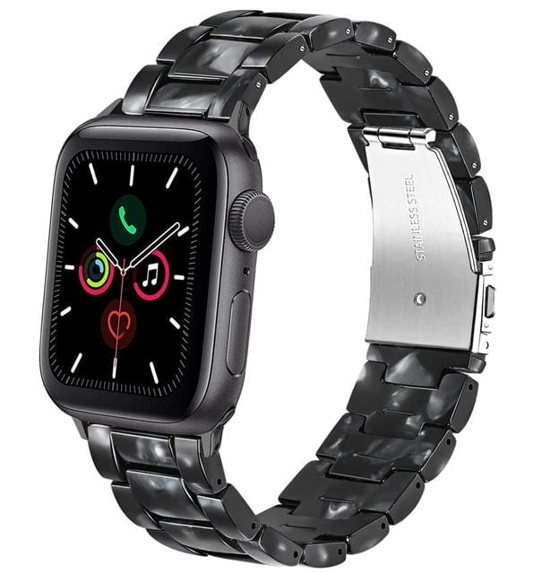 Marbled Resin Watch Band Black Marble / 38mm, 40mm & 41mm DP180711S19