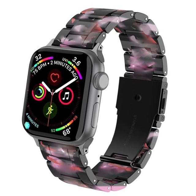 Marbled Resin Watch Band Colorful Black Marble / 38mm, 40mm & 41mm DP180711S30