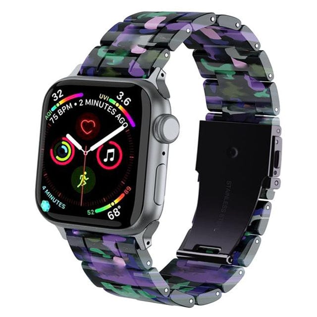 Marbled Resin Watch Band Purple Green Marble / 38mm, 40mm & 41mm DP180711S29