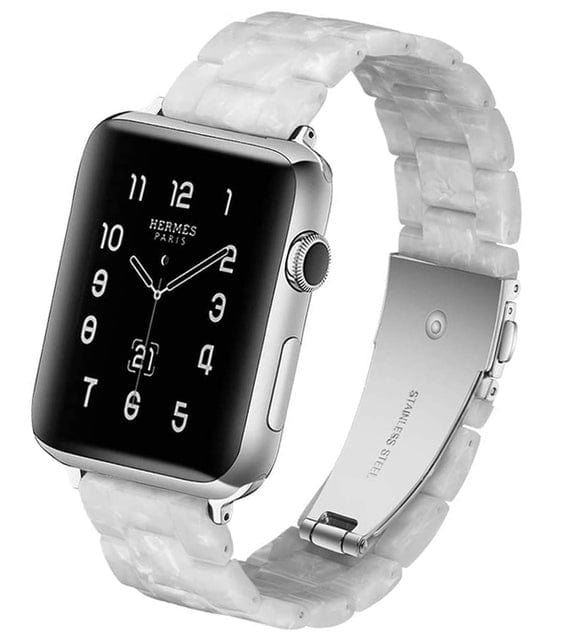 Marbled Resin Watch Band Pearl White / 38mm, 40mm & 41mm DP180711S36