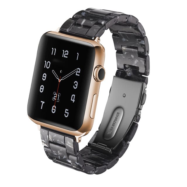 Marbled Resin Watch Band Black White Marble / 38mm, 40mm & 41mm DP180711S05