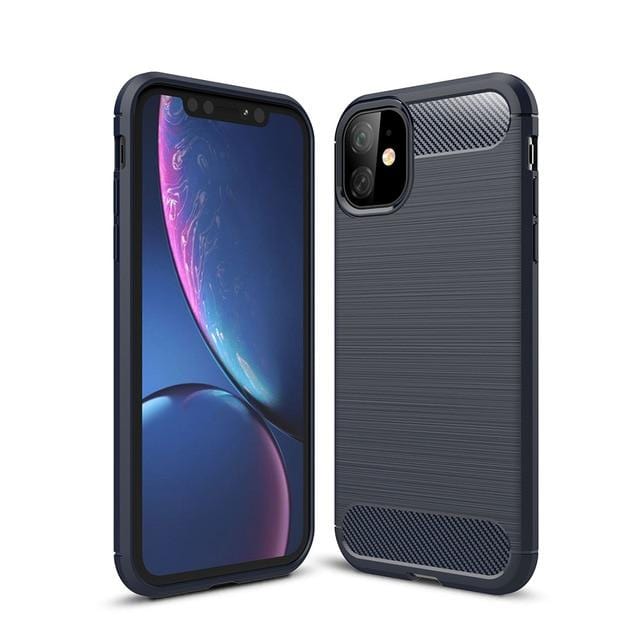 Slim Brushed Carbon Fiber Phone Case iPhone 12 Pro Max / Blue W210222A-12ProMax-Blue