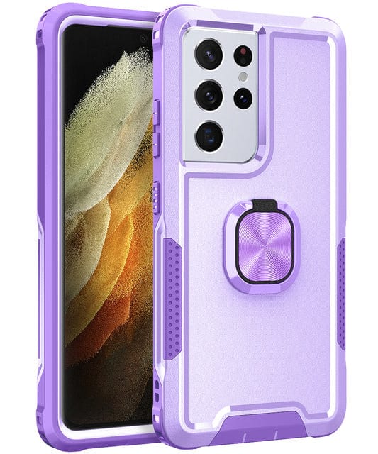 Heavy Duty Magnetic Case With Ring Grip For Samsung Galaxy Galaxy S23 / Purple CM20230201-A-01-Samsung S23-Purple