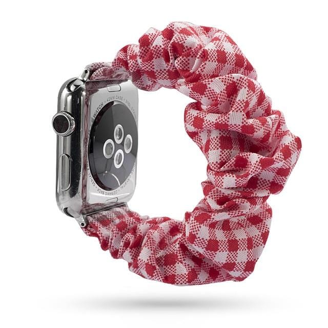 Scrunchie Watch Band Plaid Red / 38mm, 40mm & 41mm DP191033S17