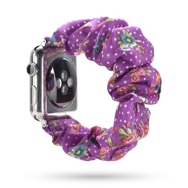Scrunchie Watch Band Floral Purple / 38mm, 40mm & 41mm DP191033S03