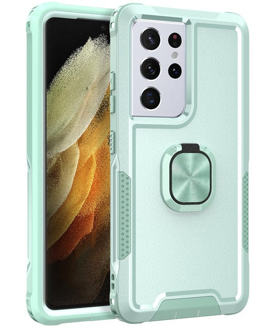 Heavy Duty Magnetic Case With Ring Grip For Samsung Galaxy Galaxy S23 / Green CM20230201-A-01-Samsung S23-Green