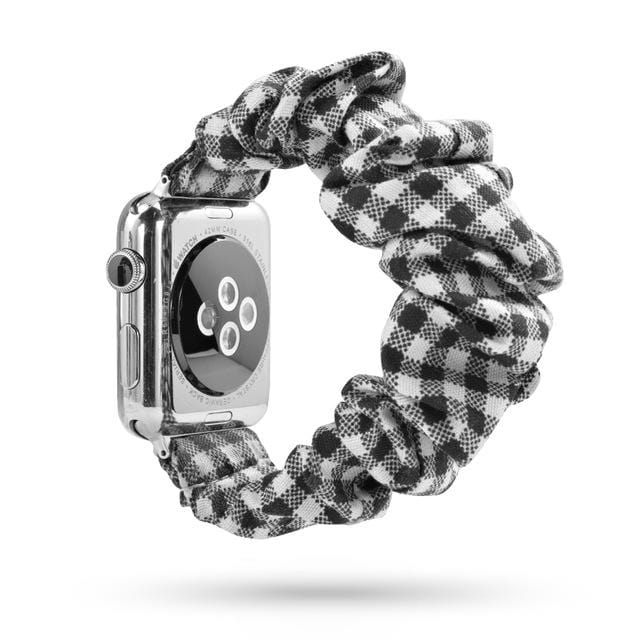 Scrunchie Watch Band Plaid Black / 38mm, 40mm & 41mm DP191033S07