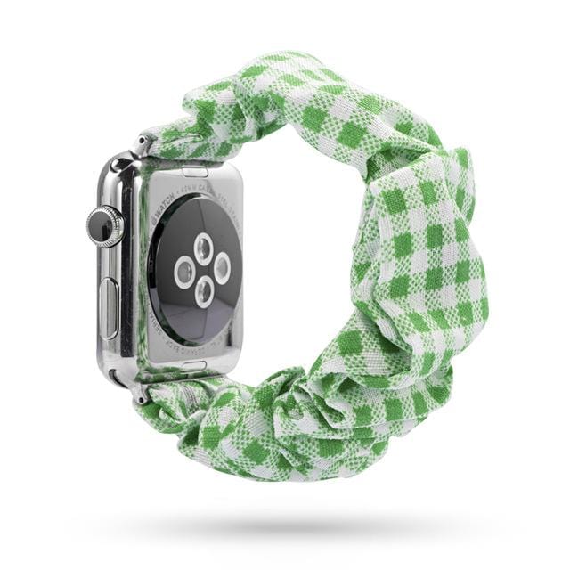 Scrunchie Watch Band Plaid Green / 38mm, 40mm & 41mm DP191033S08