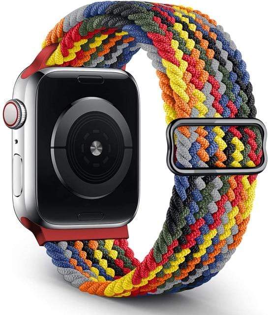 Adjustable Braided Nylon Watch Band Rainbow / 38mm, 40mm & 41mm DP210426S09