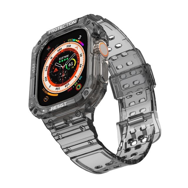 Large Sports Watch Band With Built In Case Transparent Black / 49mm (Ultra) DP221107102