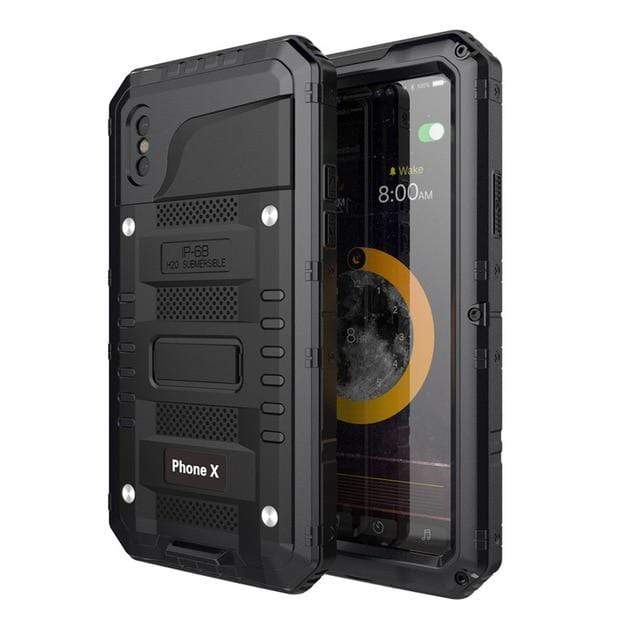Waterproof Heavy Duty Phone Case iPhone XS / Black R4W1-180615068-001