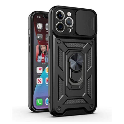 Magnetic Shockproof Phone Case With Camera Cover iPhone 13 / Black