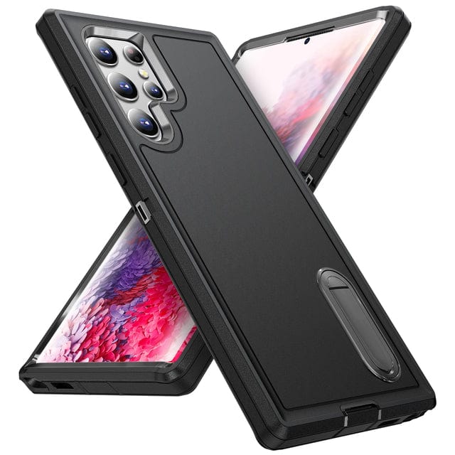 Shockproof Kickstand Case For Samsung Galaxy Galaxy S22 / Black CM20220509-A-01-Samsung S22-Black