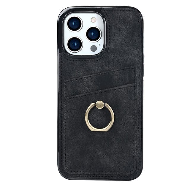 Matte Leather Cardholder Phone Case iPhone 12 Mini / Black CM20221201-A-02-iPhone 12 Mini-Black