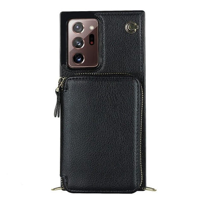 Leather Wallet Case With Lanyard For Samsung Note Samsung Note 9 / Black CM20230714-B-02-Samsung Note 9-Black