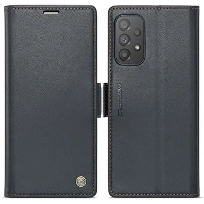 RFID Leather Card Holder Case For Samsung A Series Galaxy A12 5G / Black CM20231116-06-Samsung A12 5G-Black