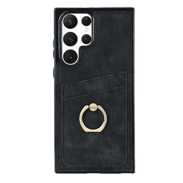 Matte Leather Cardholder Case For Samsung Galaxy Galaxy S20 / Black CM20221201-B-03-Samsung S20-Black