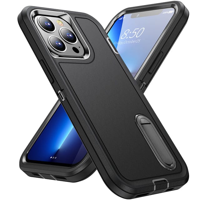 Shockproof Kickstand Phone Case iPhone 13 / Black CM20220509-A-01-iPhone 13-Black