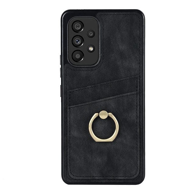 Matte Leather Cardholder Case For Samsung A Series Galaxy A12 5G / Black CM20221201-A-02-Samsung A12 5G-Black