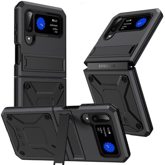 Heavy Duty Case with Kickstand For Samsung Z Flip Samsung Z Flip 3 / Black M220810-01-Z Flip 3-Black