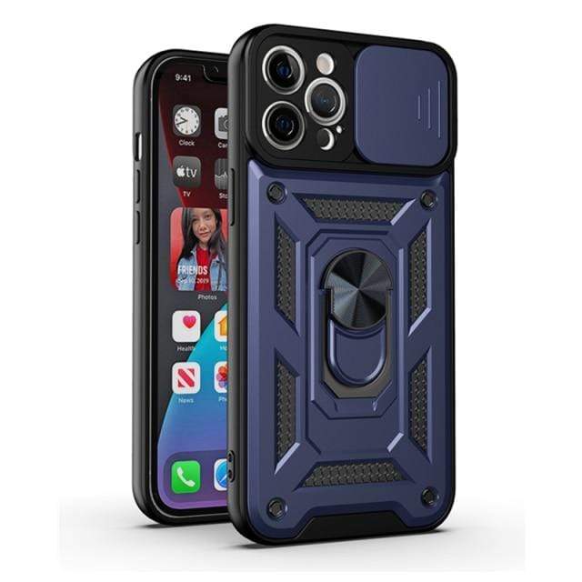 Magnetic Shockproof Phone Case With Camera Cover iPhone 13 / Blue CM220811-02-iPhone 13-Blue