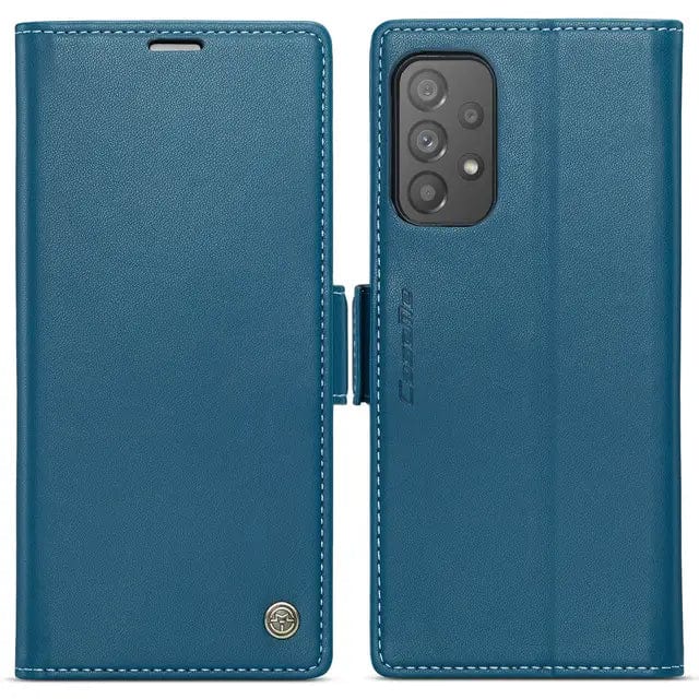 RFID Leather Card Holder Case For Samsung A Series Galaxy A12 5G / Blue CM20231116-06-Samsung A12 5G-Blue