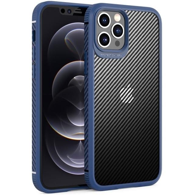 Shockproof Carbon Fiber Phone Case iPhone X/XS / Blue CM20211012-04-iPhone X/XS-Blue