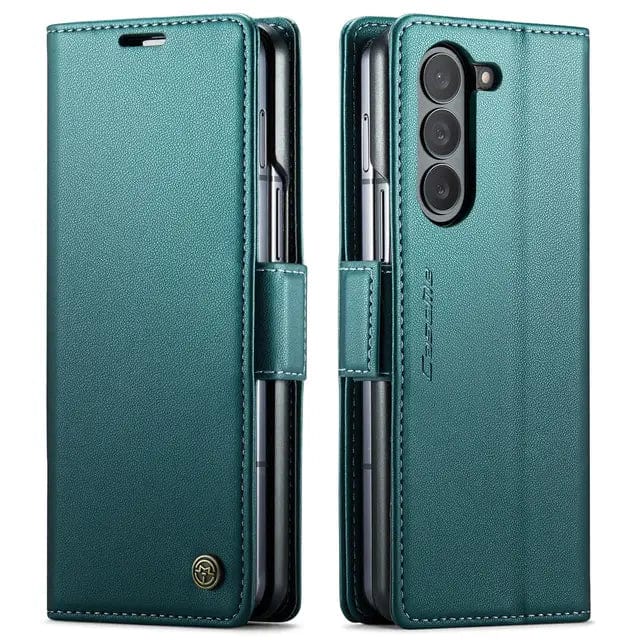 RFID Leather Card Holder Case For Samsung Z Fold Samsung Z Fold 5 / Teal CM20231116-06-Samsung Fold 5-Green