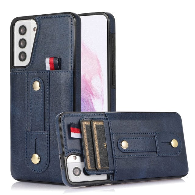 Leather Card Holder Case For Samsung Galaxy S Galaxy S10 / Blue CM220811-05-Samsung S10-Blue