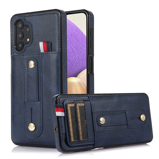 Leather Card Holder Case For Samsung Galaxy A Samsung A73 5G / Blue CM220811-05-Sasmung A73 5G-Blue