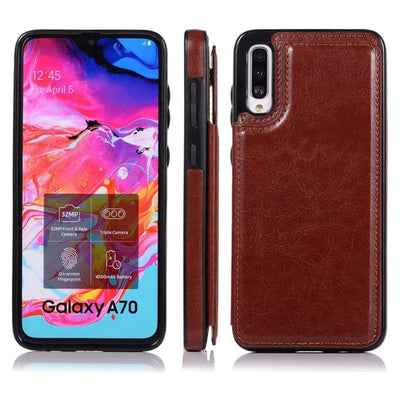 Leather Wallet Case For Samsung Galaxy A Series For Galaxy A10 / Brown