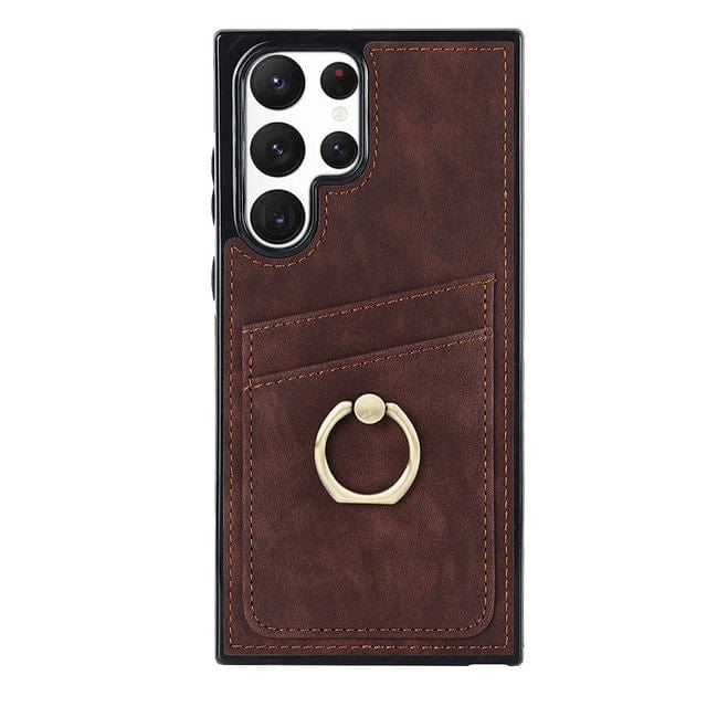 Matte Leather Cardholder Case For Samsung Galaxy Galaxy S20 / Brown CM20221201-B-03-Samsung S20-Brown