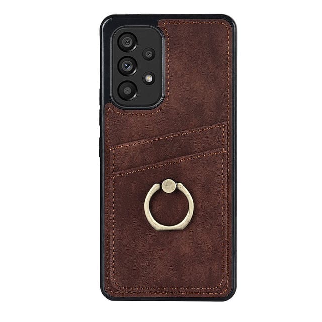 Matte Leather Cardholder Case For Samsung A Series Galaxy A12 5G / Brown CM20221201-A-02-Samsung A12 5G-Brown