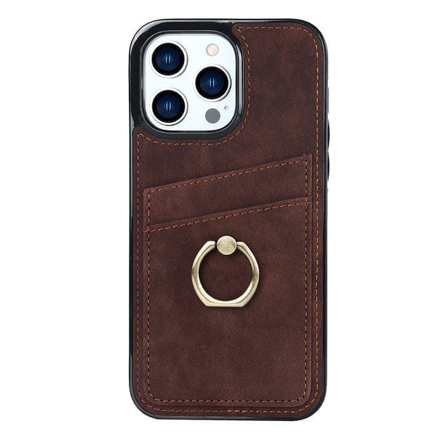 Matte Leather Cardholder Phone Case iPhone 12 Mini / Brown CM20221201-A-02-iPhone 12 Mini-Brown