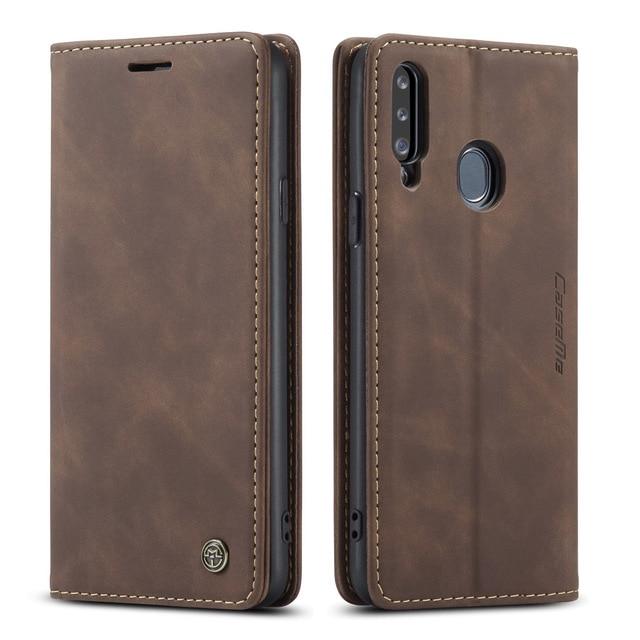 Slim Magnetic Leather Case For Samsung Galaxy Galaxy A13 / Coffee CM20230201-C-03-for Galaxy A13-Coffee