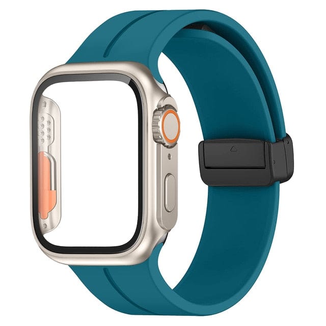 Magnetic Buckle Sports Watch Band With Case Dark Blue / 45mm DP2211041L10&DP2303133L01
